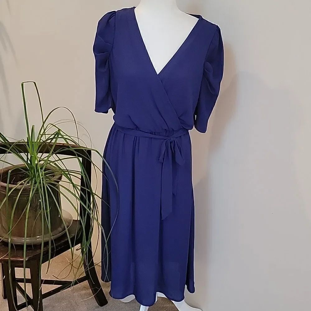 Max + Ash royal blue faux wrap dress size S